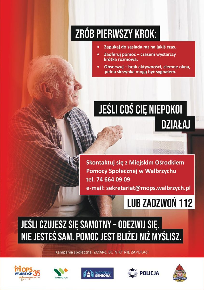 Plakat zmarł bo nikt nie zapukał