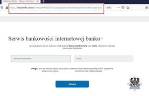 Screen fałszywej strony logowania banku.