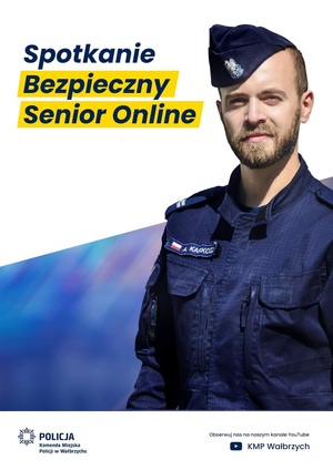 Spotkanie Bezpieczny senior online sierż. szt. Aleksander Karkosz.