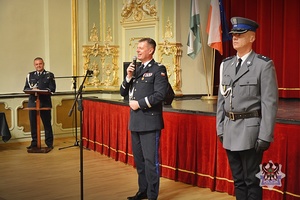 Na zdjęciu przemawia Komendant Wojewódzki Policji we Wrocławiu.