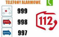 Baner telefony alarmowe - 112.