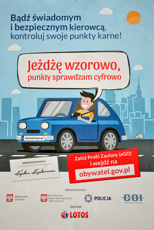 Plakat Jeżdżę wzorowo.