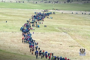 Na zdjęciu uczestnicy marszu.