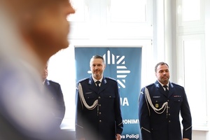 Na zdjęciu policjanci podczas uroczystości.