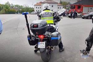 Na zdjęciu uczestnicy szkolenia motocyklowego.