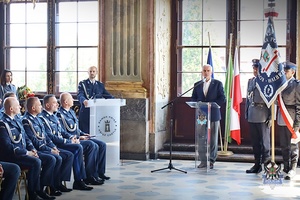 Na zdjęciu uczestnicy Święta Policji w Zamku Książ.