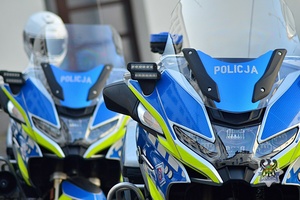 Na zdjęciu policyjne motocykle.