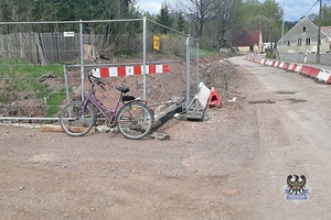 Na zdjęciu rower nietrzeźwego rowerzysty.