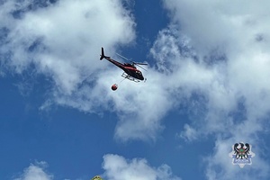 Na zdjęciu uczestnicy działań ratowniczych na terenie Książąńskiego Parku Krajobrazowego.