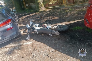 Na zdjęciu motocykl, którym jechał sprawca