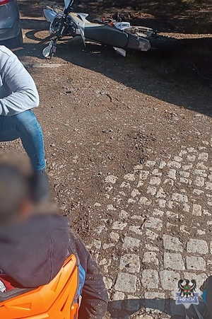 Na zdjęciu motocykl, którym jechał sprawca