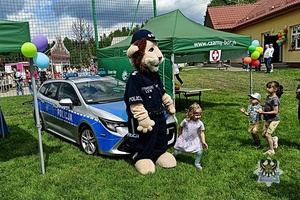 Policjanci z Boguszowa-Gorc na festynie z okazji Dnia Dziecka w Grzędach
