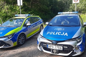 Na zdjęciu policyjne radiowozy.