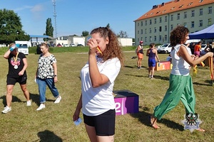Na zdjęciu policjantki na mecie biegu.