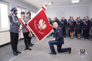 Na zdjęciu policjanci podczas uroczystości.