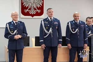 Na zdjęciu policjanci podczas uroczystości.