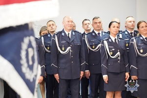 Na zdjęciu policjanci podczas uroczystości.