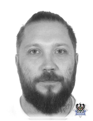 Na zdjęciu poszukiwany listem gończym Bartłomiej Jędrzejewski.