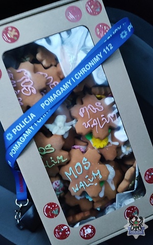 Na zdjęciu pierniki w pudełku.