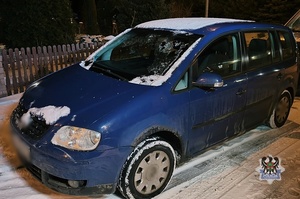 Na zdjęciu samochód, którym kierował nietrzeźwy kierujący.