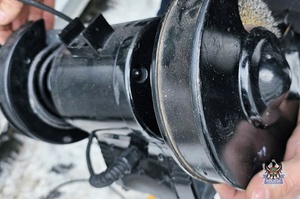 Na zdjęciu jedno z odzyskanych elektronarzędzi.