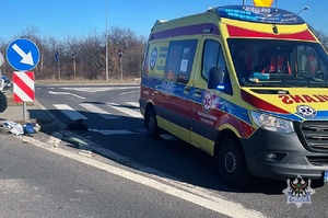 Na zdjęciu miejsce wypadku drogowego.