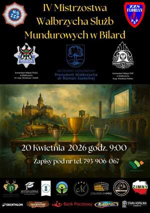 Plakat turnieju bilardowego.