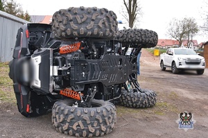 Na zdjęciu uszkodzony quad.