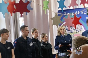 Na zdjęciu uczestnicy olimpiady klas policyjnych.