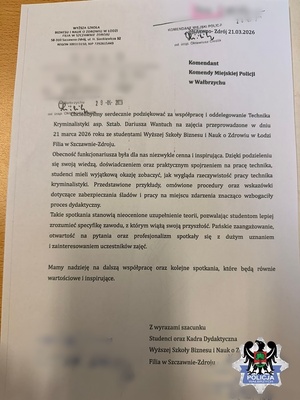Treść podziękowań