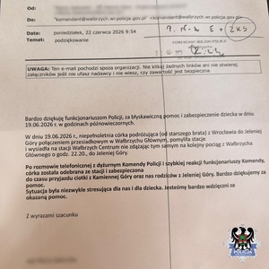 Treść podziękowań