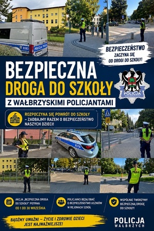 plakat dotyczący działań bezpieczna droga do szkoły