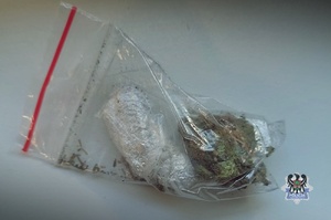 Na zdjęciu zabezpieczone narkotyki w postaci marihuany.