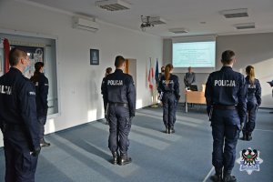 Uroczystość ślubowania policjantów w Komendzie Miejskiej Policji w Wałbrzychu.