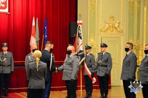 Na zdjęciu mianowanie na wyższy stopień służbowy Zastępcy Komendanta Miejskiego Policji w Wałbrzychu mł. insp. Arkadiusza Wojnowskiego.